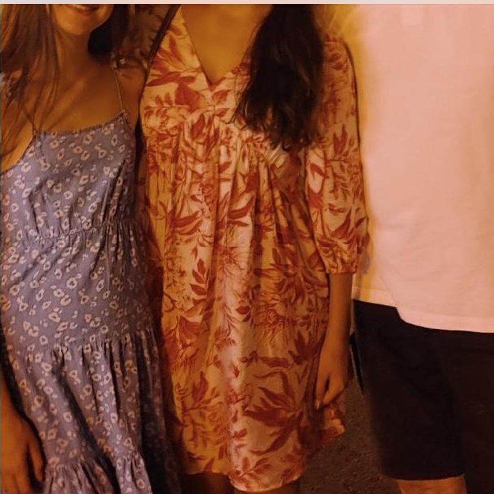h & m pink floral dress